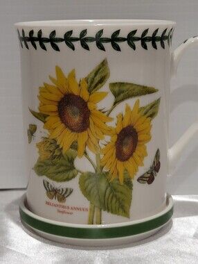 Portmeirion Botanic Garden Sunflower & Butterfly Coffee Tea Cup Mug Coaster Set